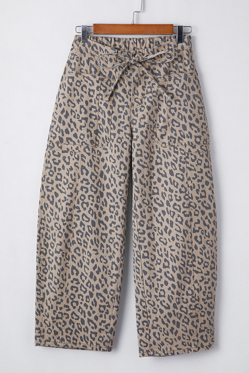 Collins Drawstring Elastic Waistband Pocketed Barrel Jeans