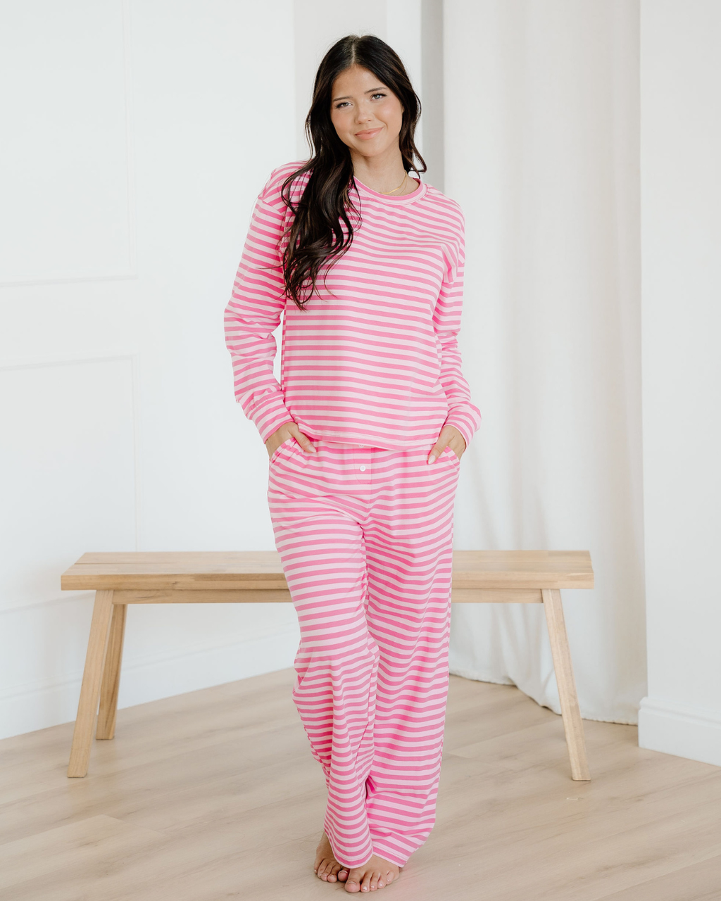 Amayah Buttoned Straight Pants Two Piece Set