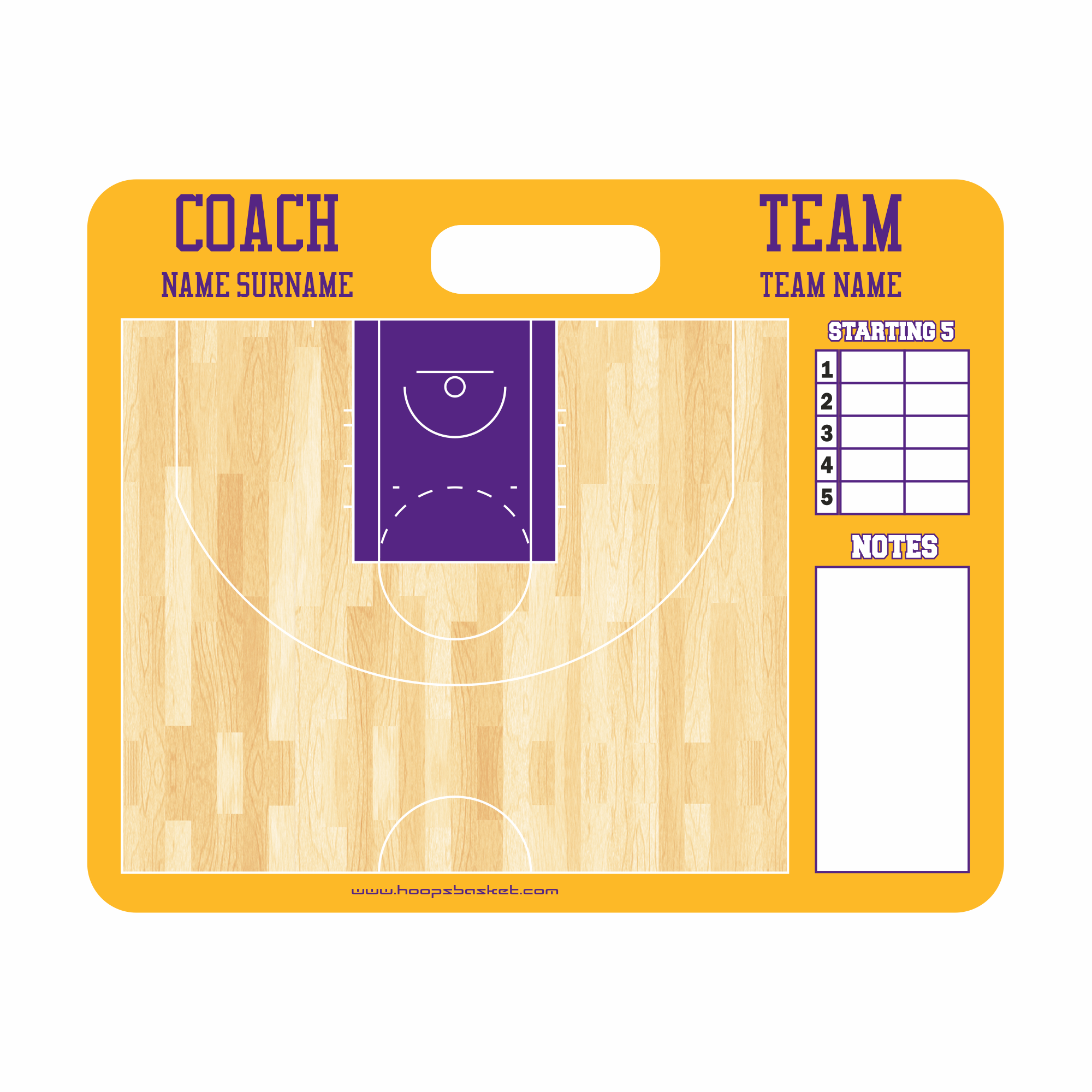 Custom NBA Basketball Coaching Board 15.7 x 12.6 in (Magnetic)