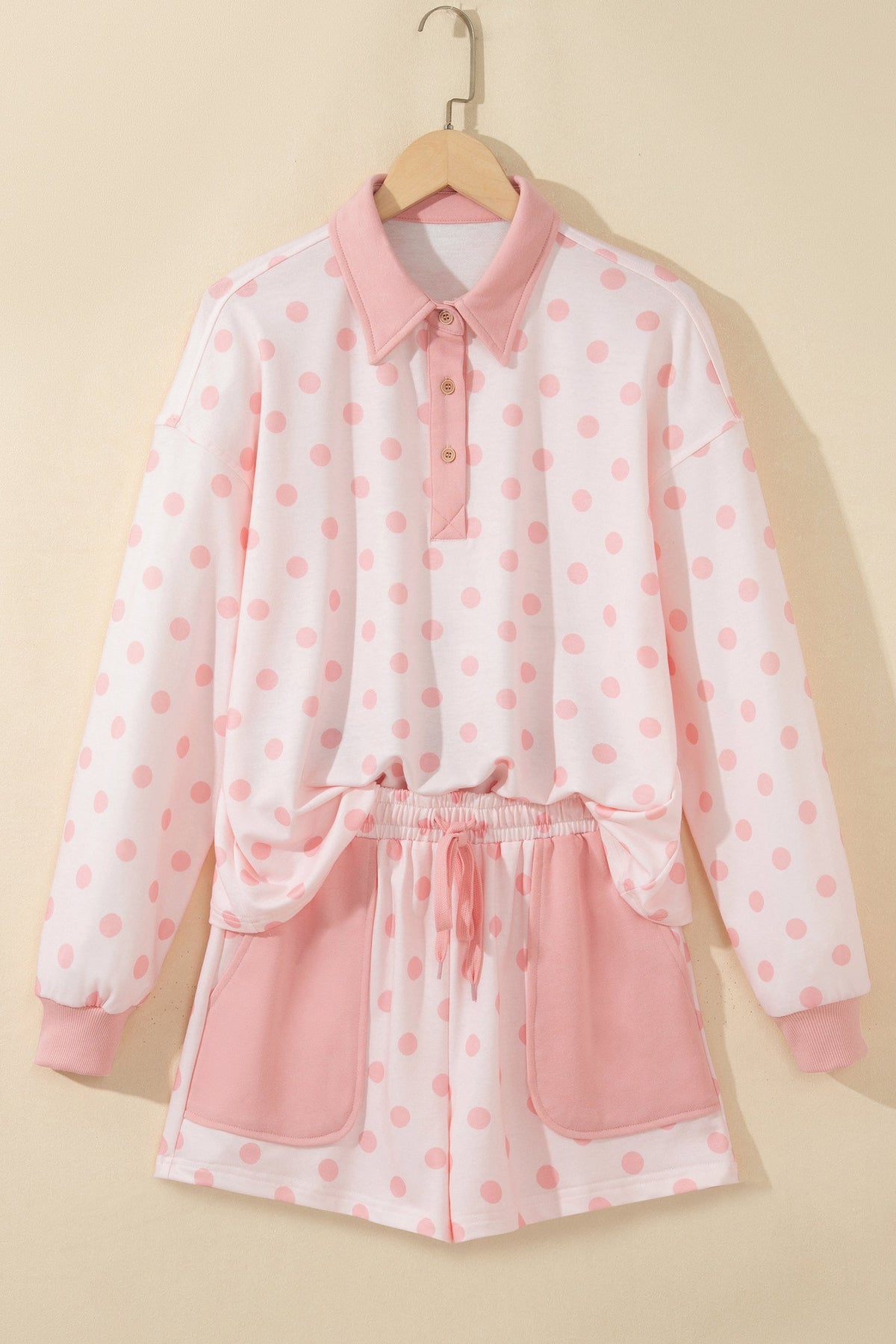 Zoey Pullover Patch Pocket Casual Shorts Set