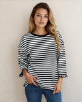 Amira Lace Trim Bell Sleeve Top - Black