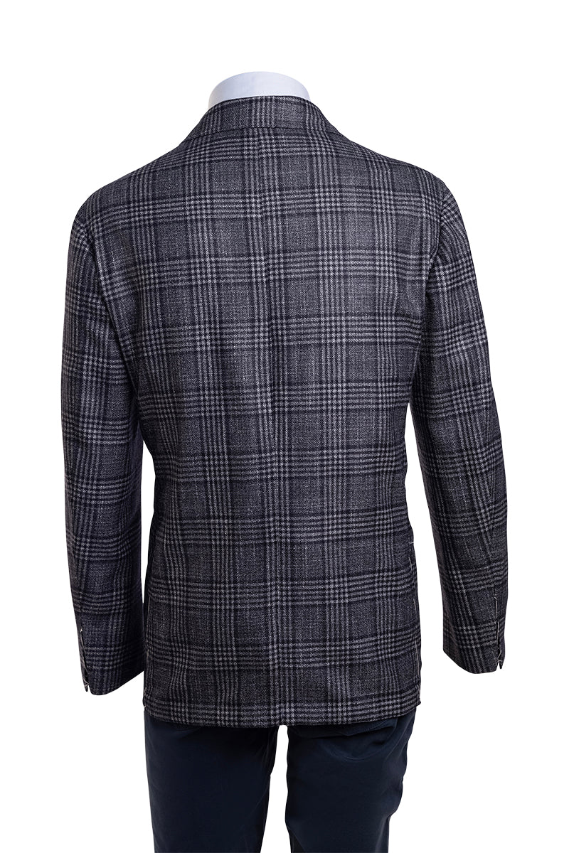 Sartorio Checked Wool-Silk-Cashmere Sport Jacket
