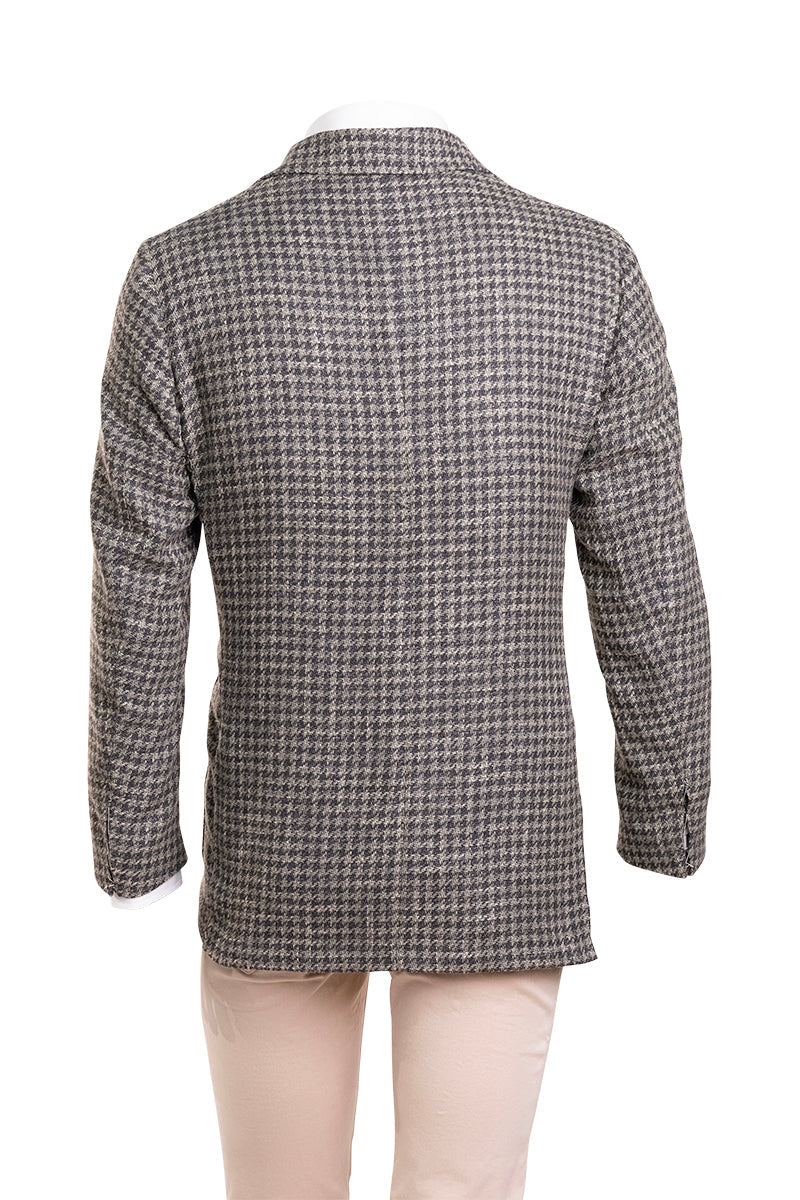 Sartorio Houndstooth Virgin Wool-Silk-Cotton Sport Jacket