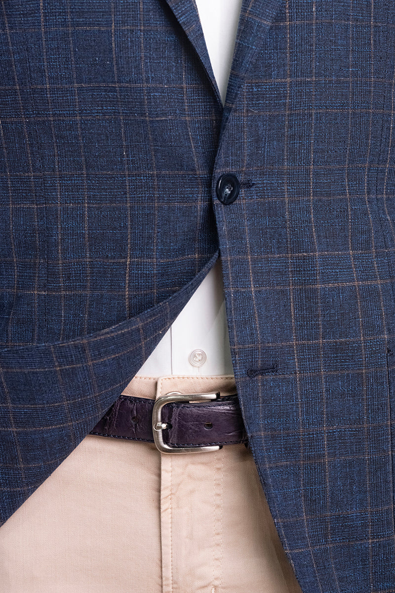 Sartorio Double-Windowpane Wool-Cotton Sport Jacket