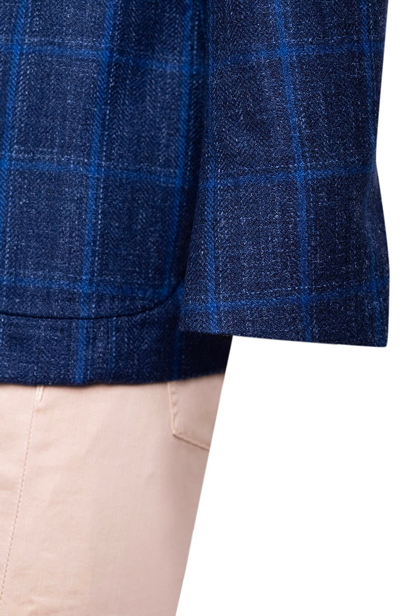 Sartorio Windowpane Virgin Wool-Silk Sport Jacket