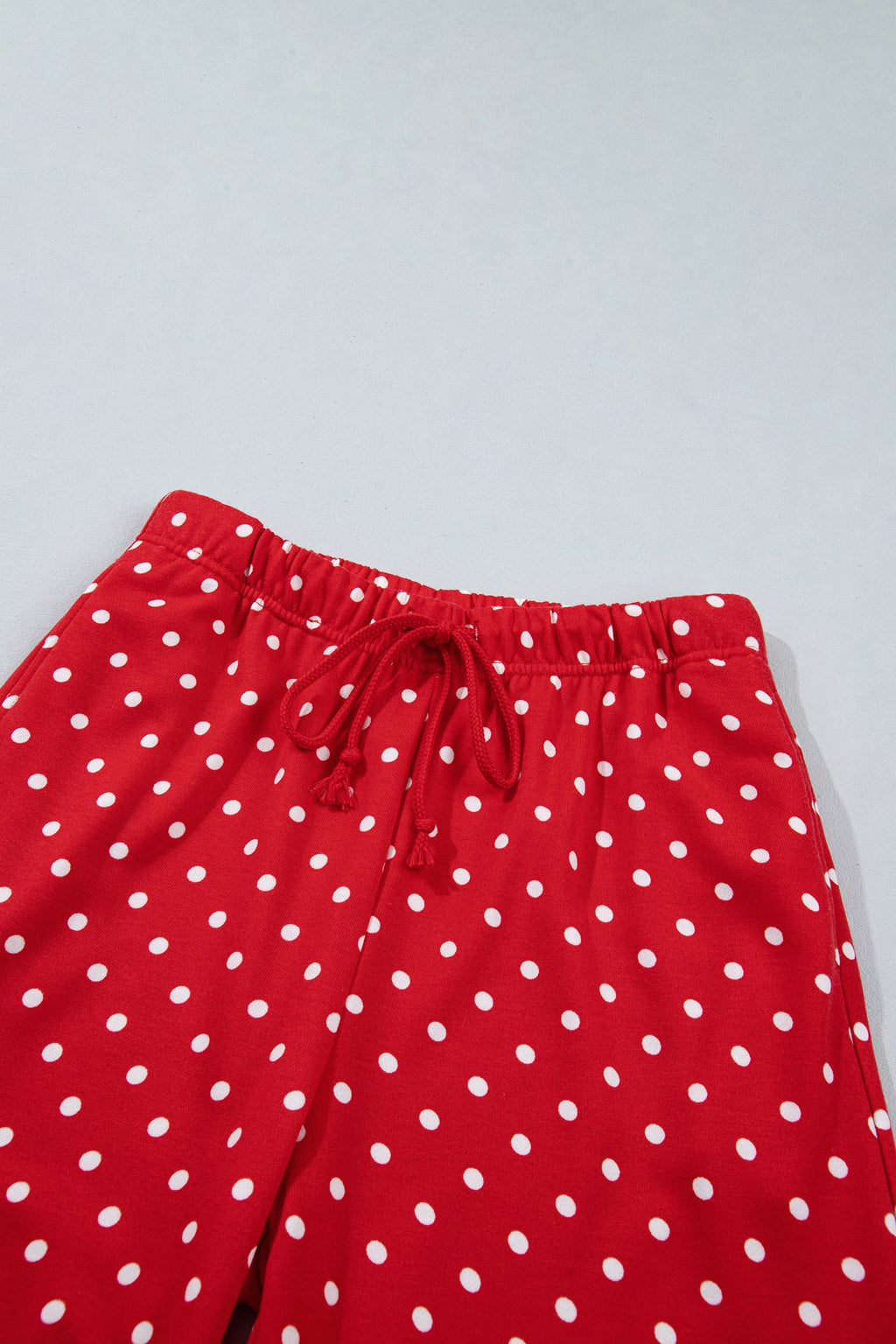 Jane Polka Dot Drawstring Wide Leg Long Sleeve Top Pant Set