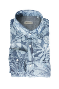 Sartorio Floral Denim Snap Button Cotton Overshirt