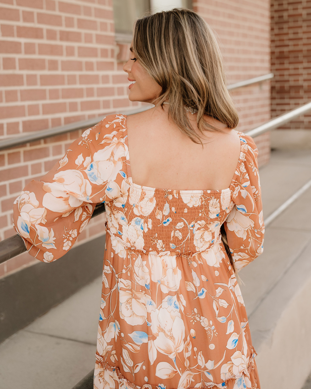 Felicity Shirred Square Neck High Waist Maxi Dress