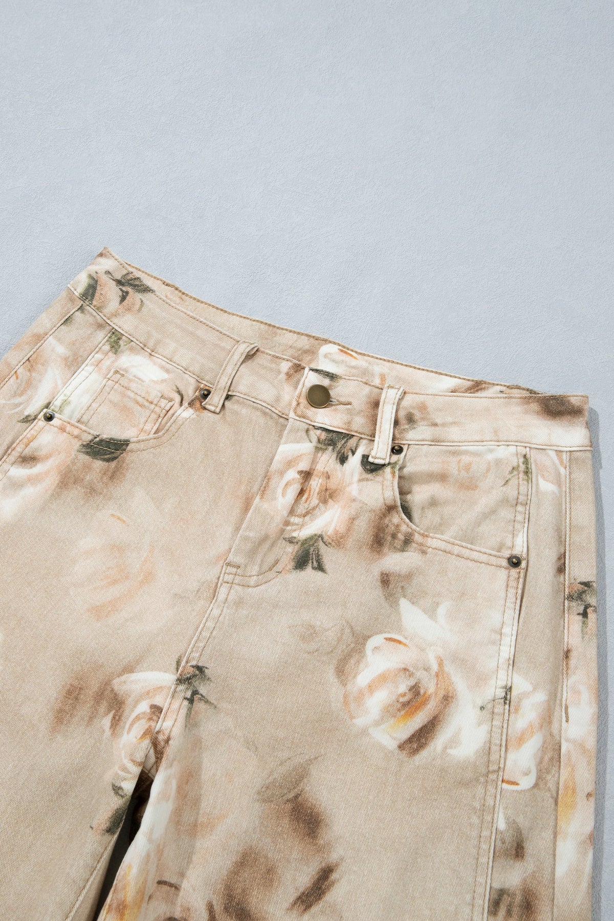 Meadow Floral Print Relaxed Barrel Jeans