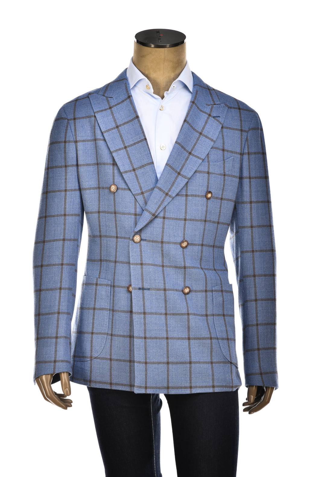 Fiore di Napoli Windowpane Wool Double-Breasted Sport Jacket