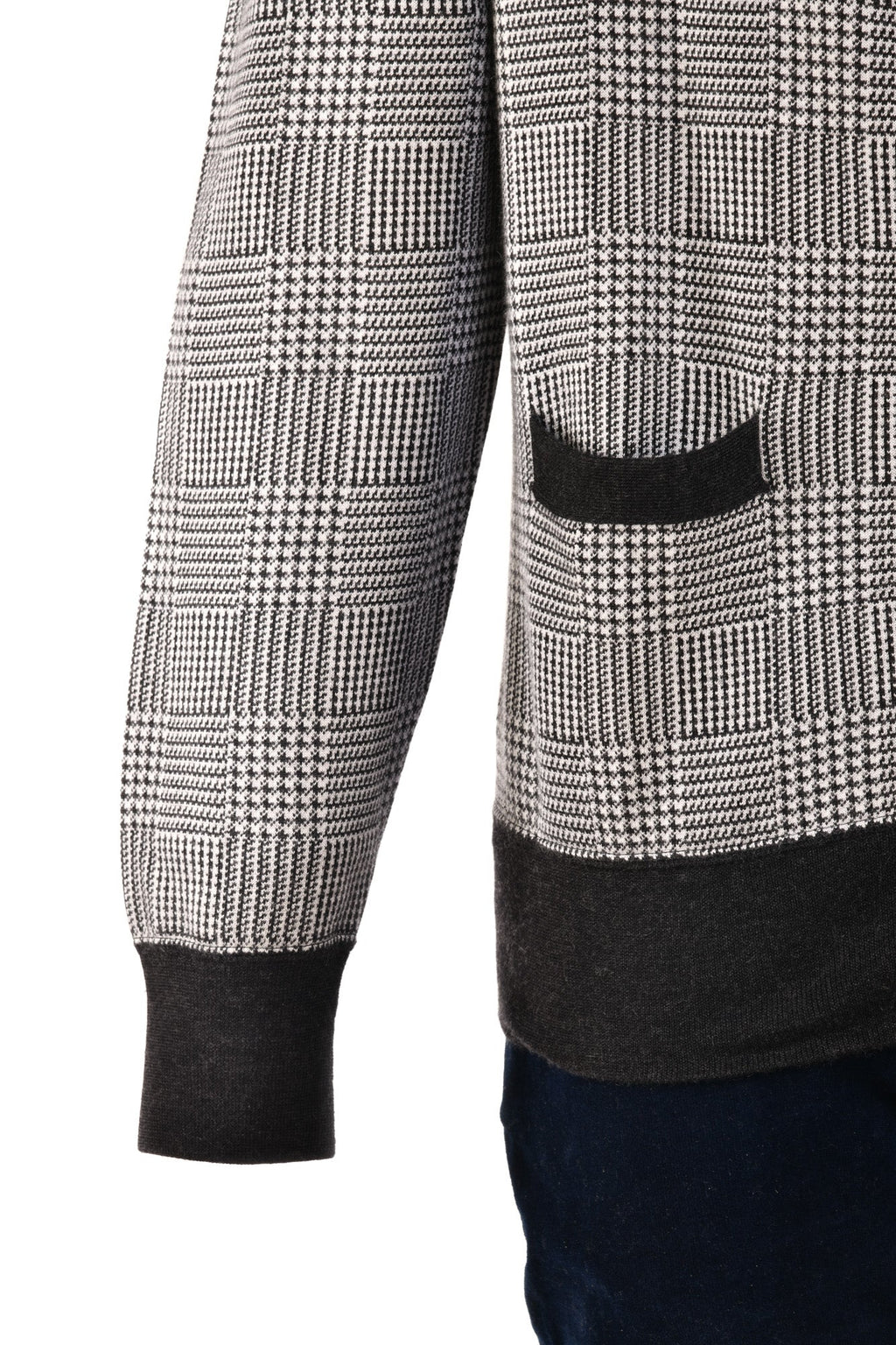 Manrico Prince of Wales Cashmere Button Down V-Neck Cardigan