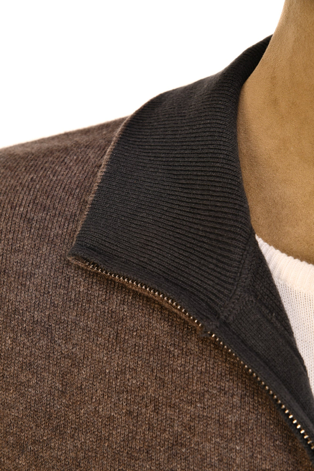 Manrico Cashmere Mock Neck Reversible Zip-Up Sweater