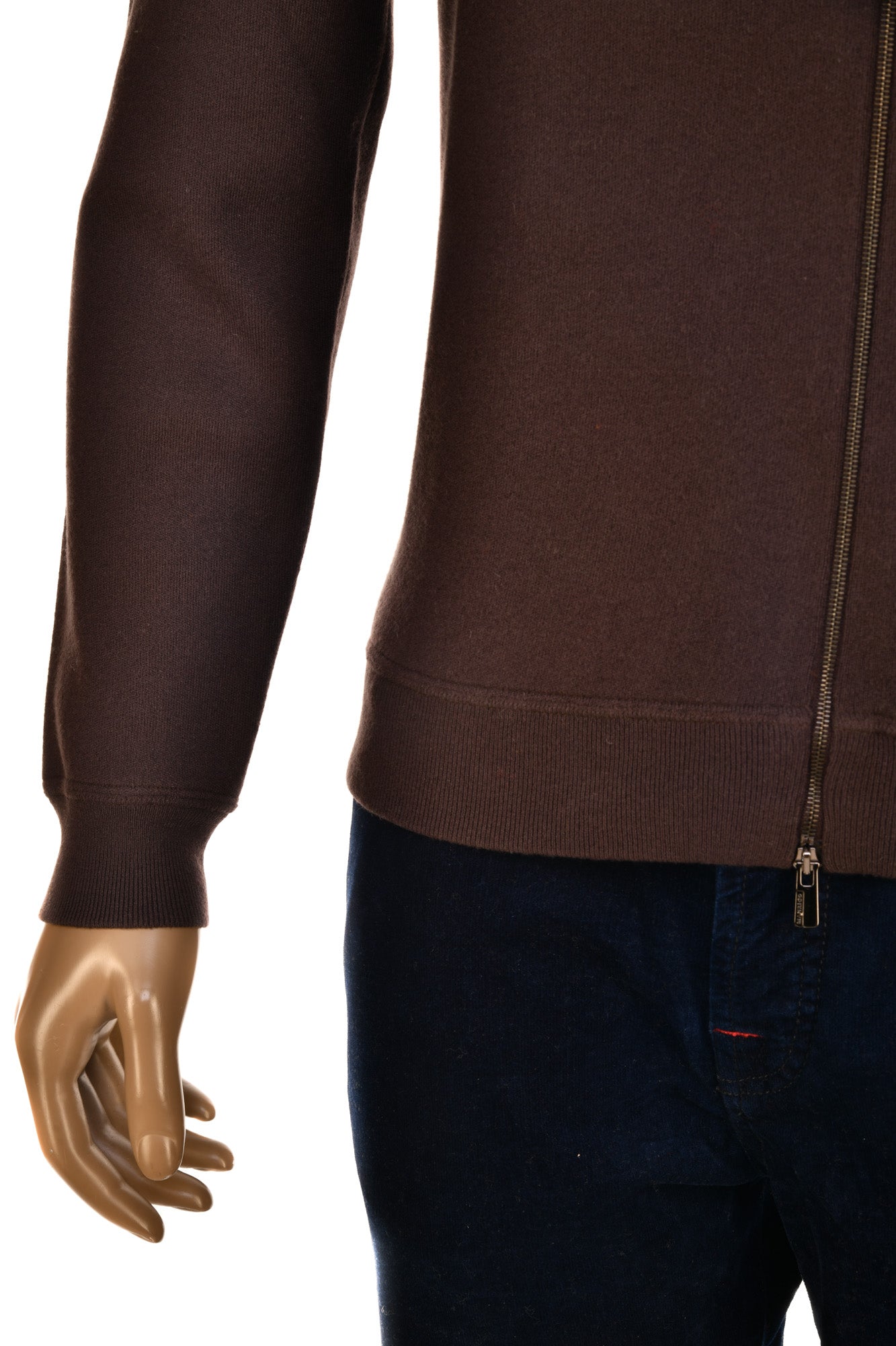 Manrico Cashmere Mock Neck Reversible Zip-Up Sweater