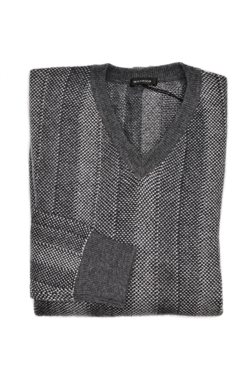 Manrico Striped Cashmere V-Neck Sweater