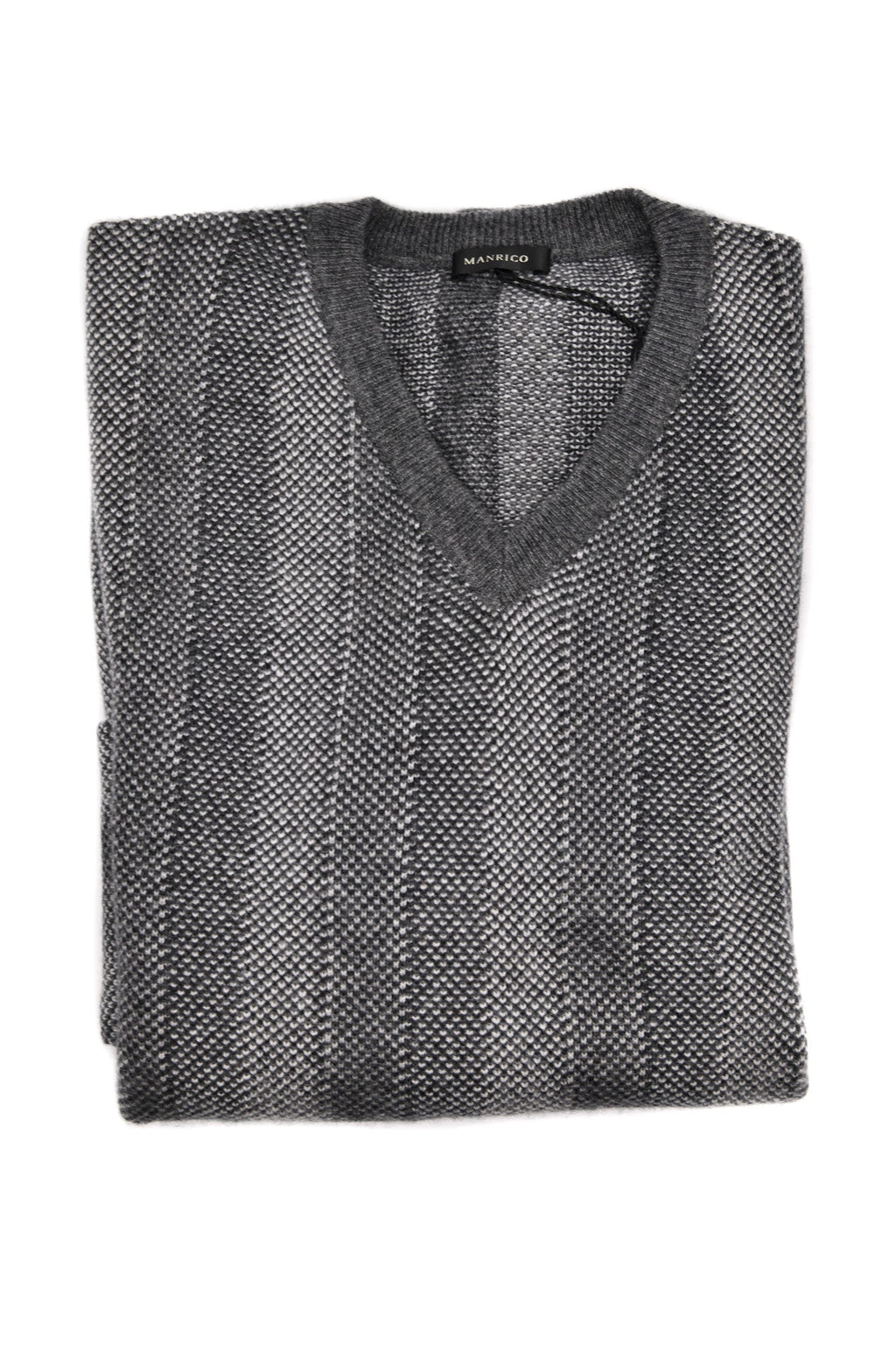 Manrico Striped Cashmere V-Neck Sweater