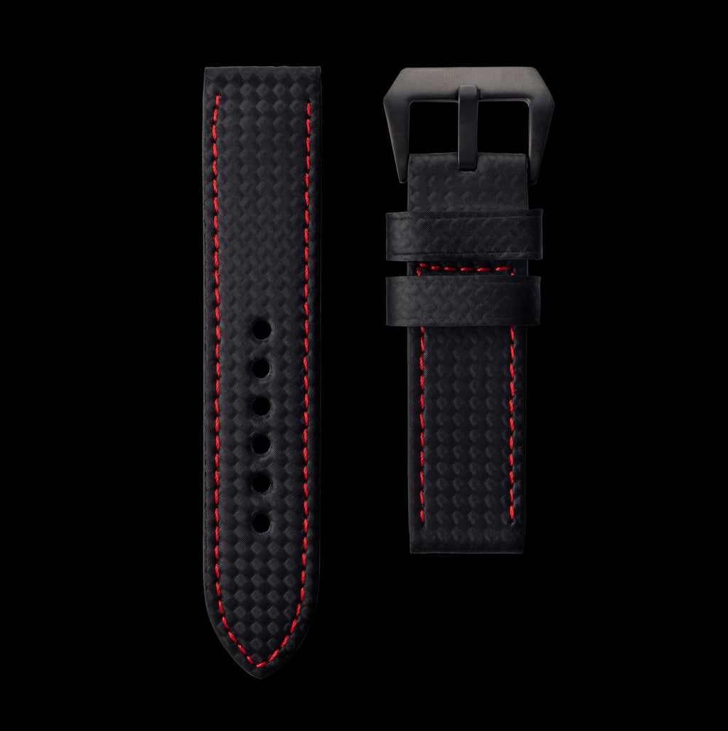 Red Stitching Carbon Fiber