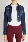 Destructed Cropped Denim Jacket