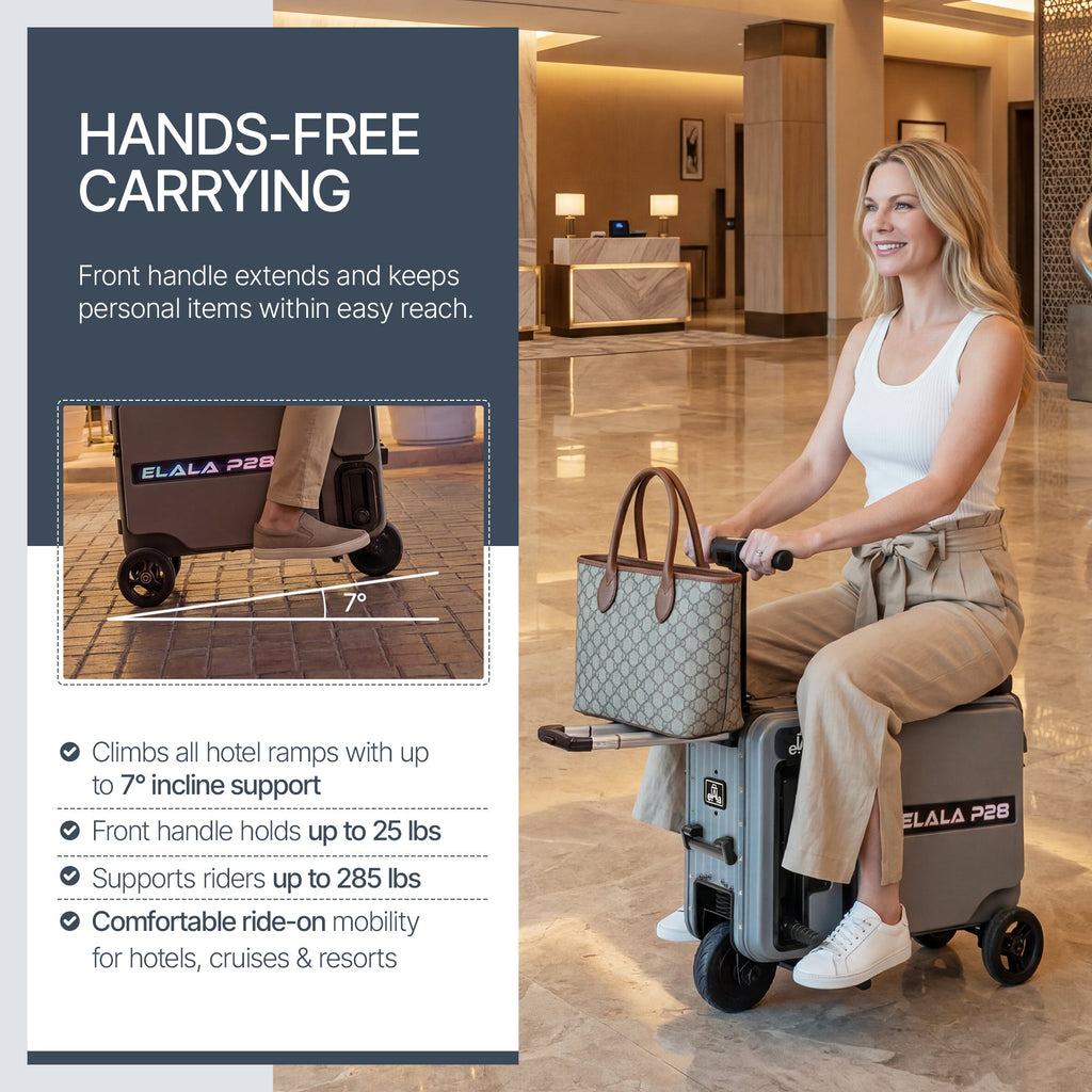 Elala P28 - The Rideable Checked Suitcase Built for Two