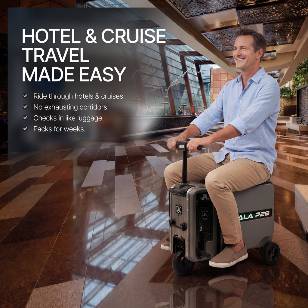 Elala P28 - The Rideable Checked Suitcase Built for Two