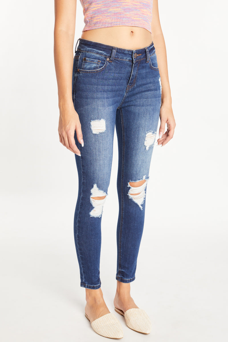 Distressed Denim Skinny Jeans