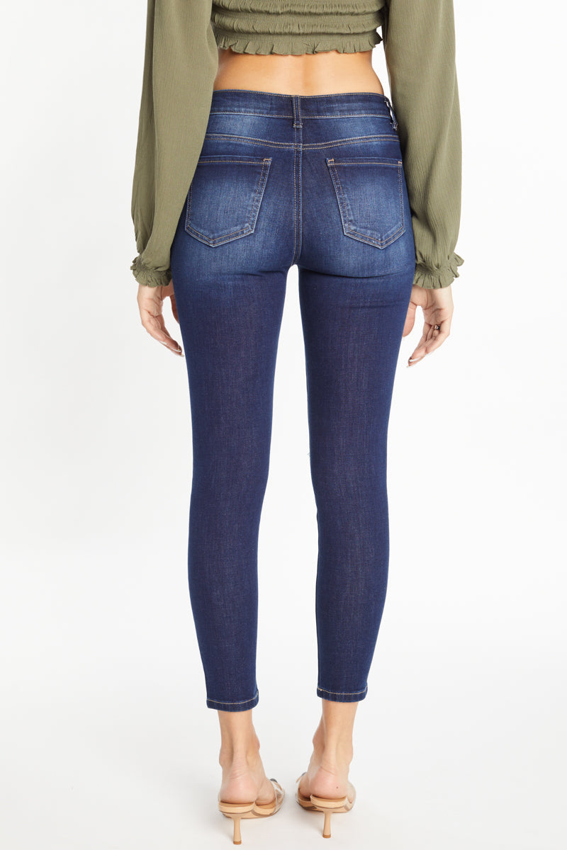 High Rise Destructed Skinny Jeans