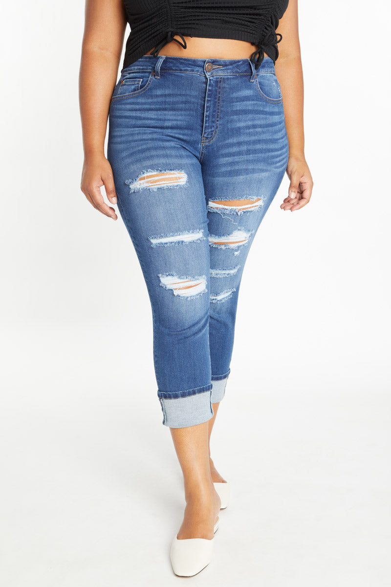 High Rise Wide Cuff Ankle Grazer
