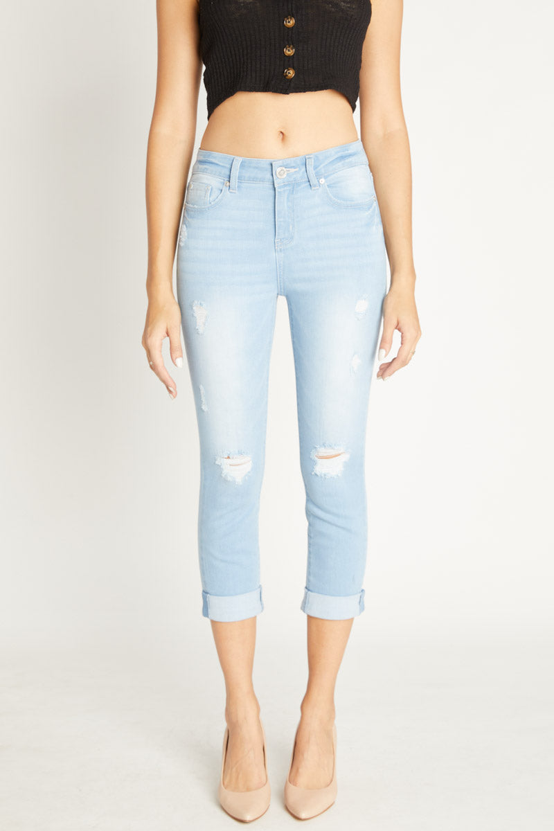 High Rise Cropped Skinny Jeans