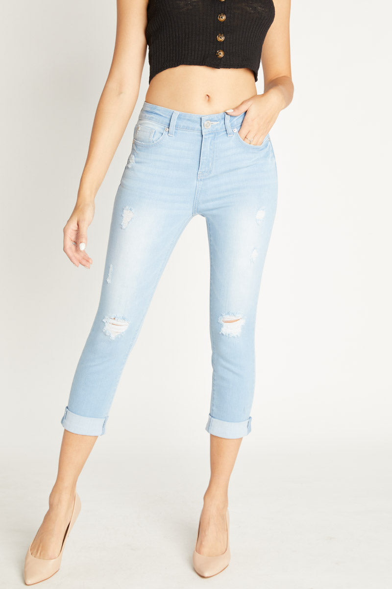 High Rise Cropped Skinny Jeans