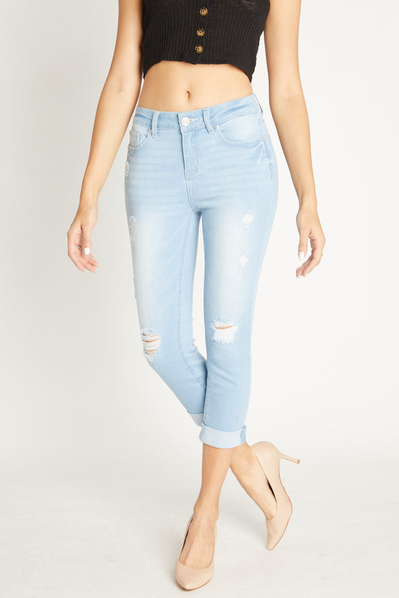 High Rise Cropped Skinny Jeans