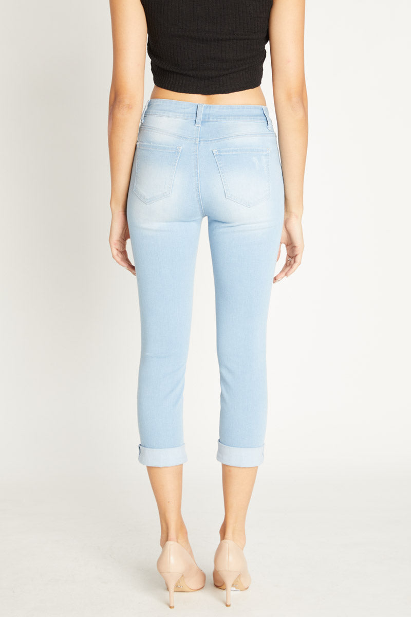 High Rise Cropped Skinny Jeans