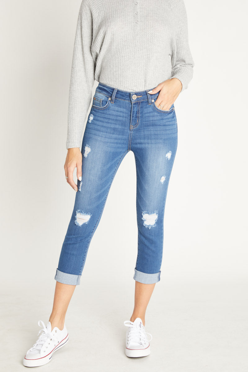 High Rise Cropped Skinny Jeans