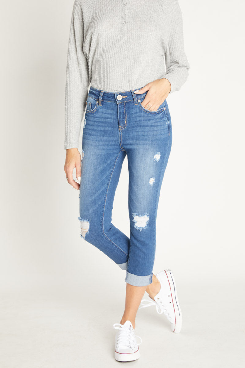 High Rise Cropped Skinny Jeans