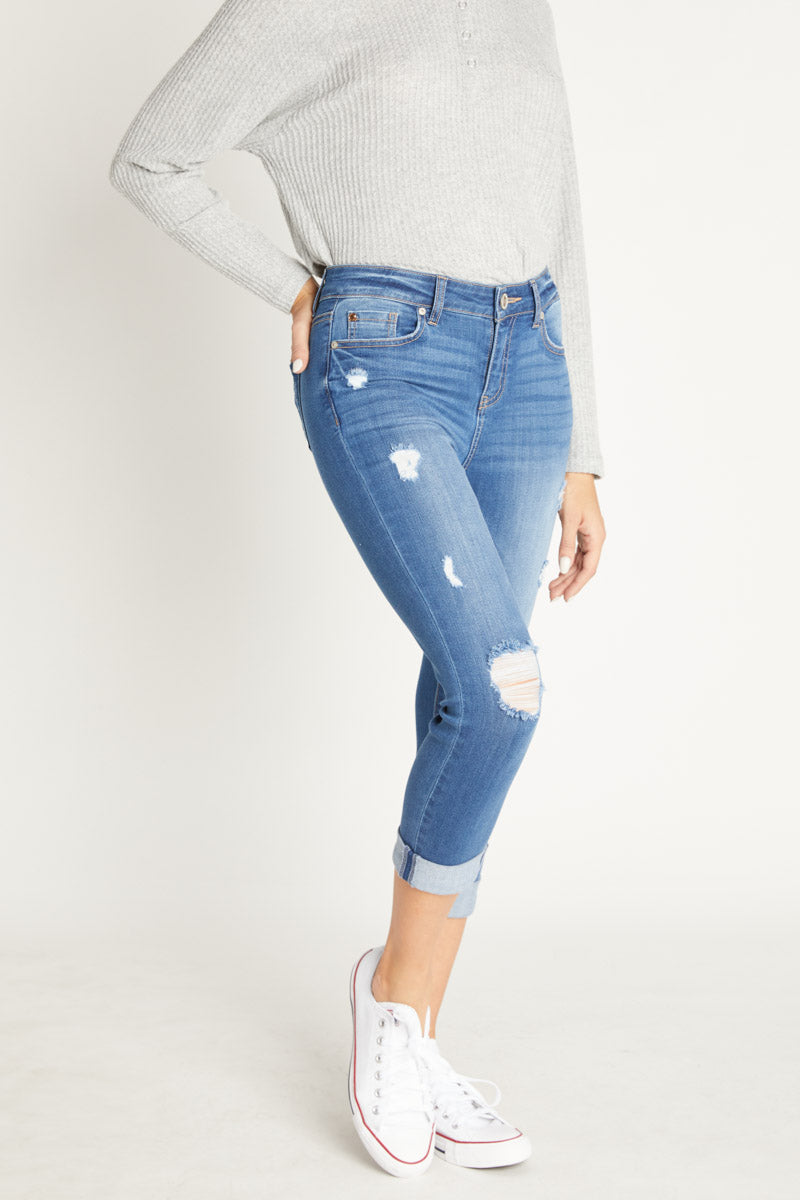 High Rise Cropped Skinny Jeans