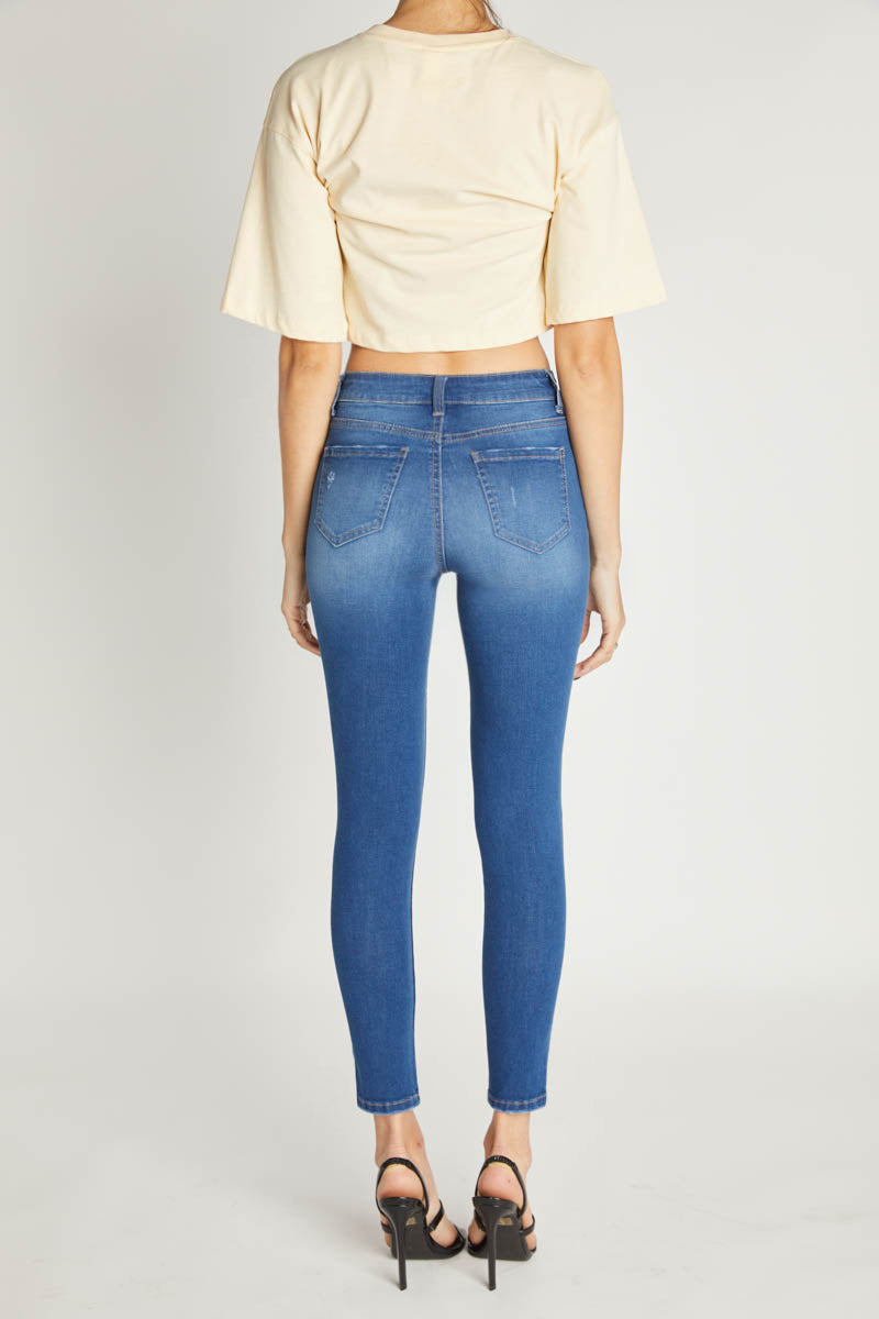 High Rise 5 Button Skinny Jeans
