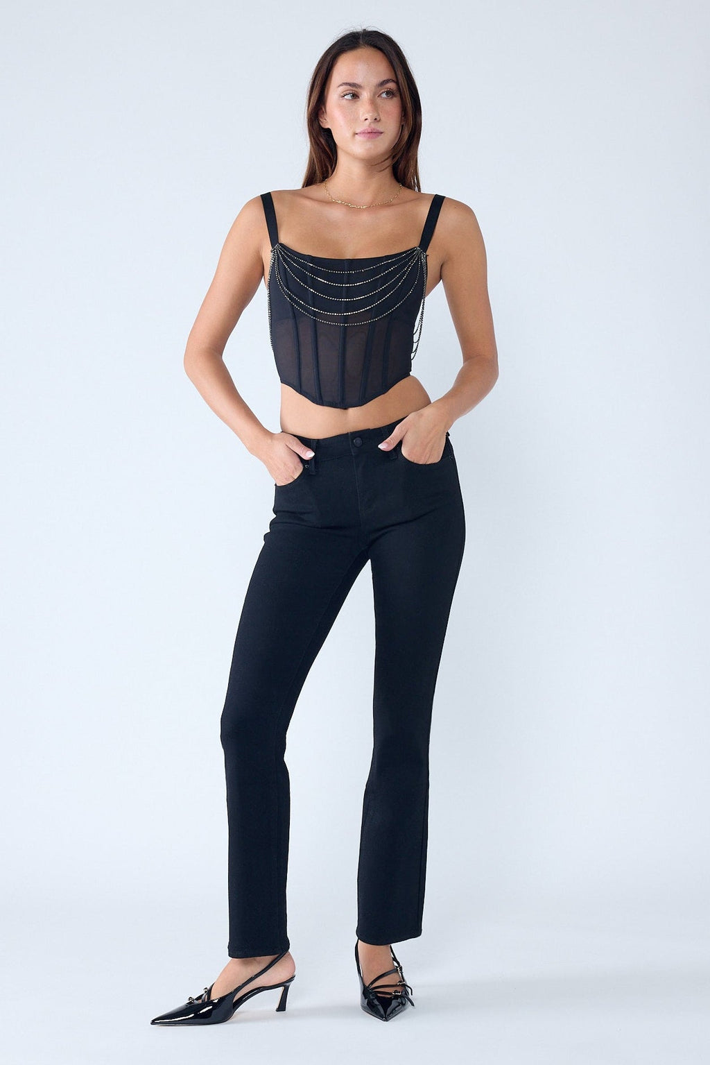 Mid Rise Tacking Detailed Bootcut Jeans