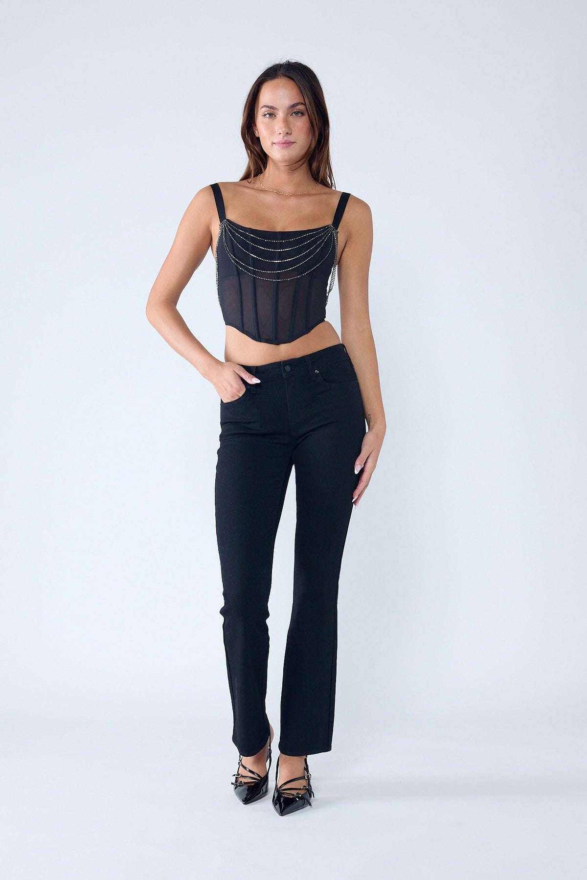 Mid Rise Tacking Detailed Bootcut Jeans