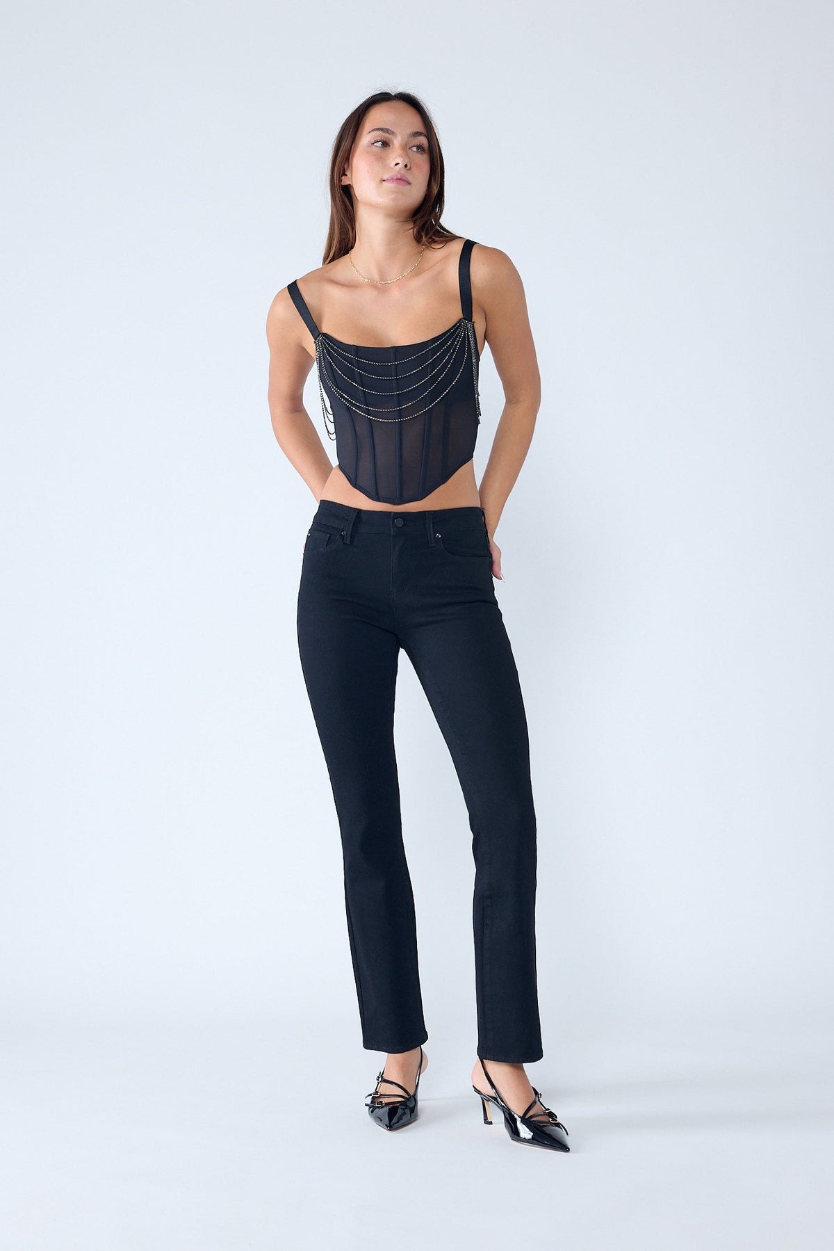 Mid Rise Tacking Detailed Bootcut Jeans