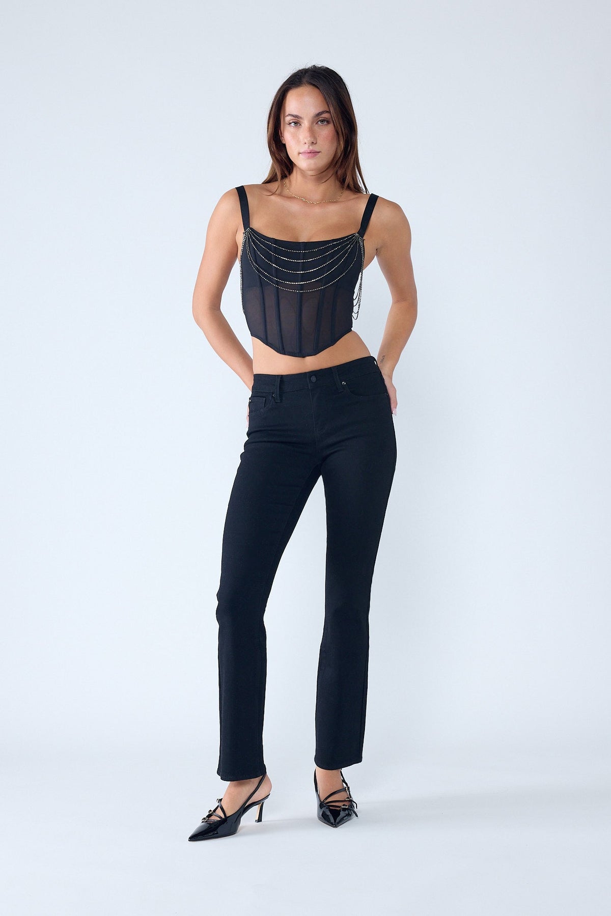 Mid Rise Tacking Detailed Bootcut Jeans