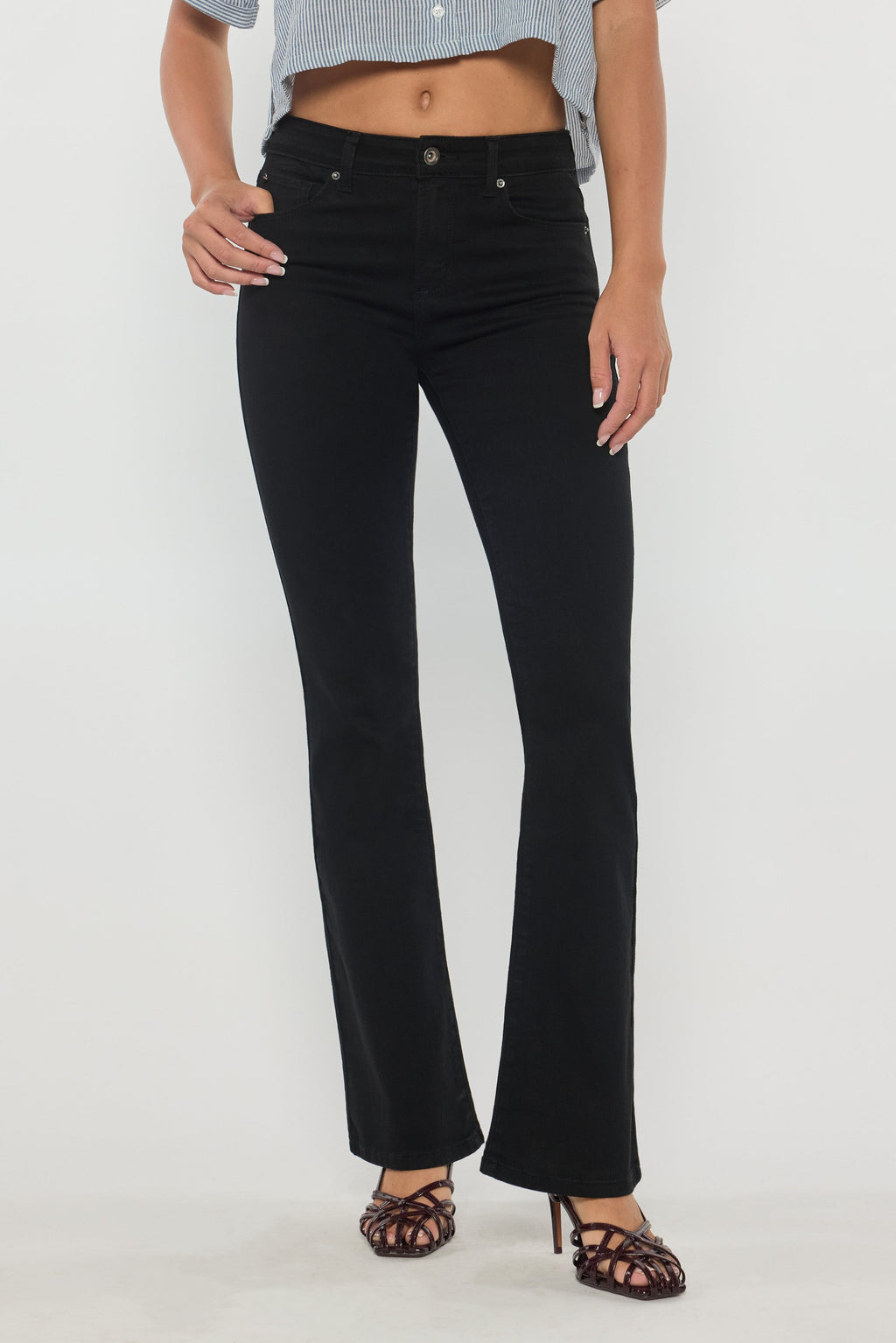 High Rise Classic Bootcut Jeans With Regular Hem