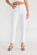 Basic White Straight Jeans Regular Hem