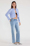 Lace up Side Relaxed Straight Jeans