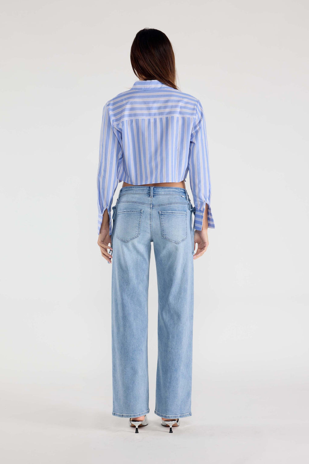 Lace up Side Relaxed Straight Jeans