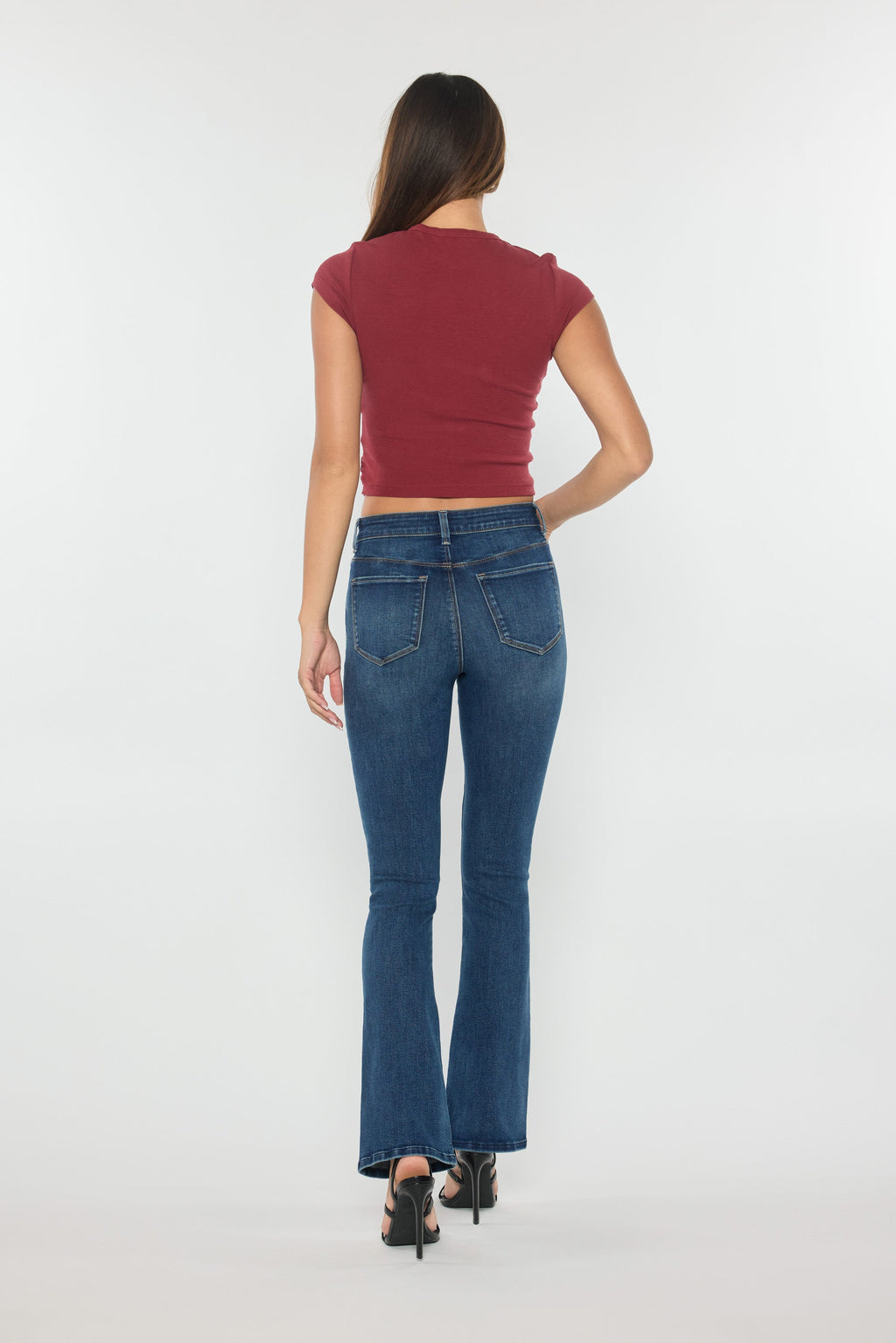 High Rise Hip Padded Bootcut Jeans