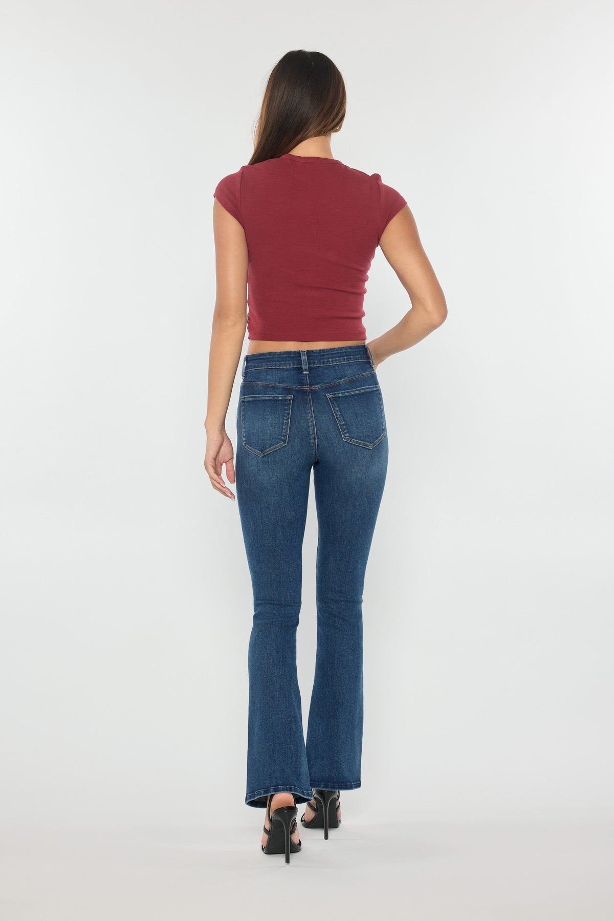 High Rise Hip Padded Bootcut Jeans