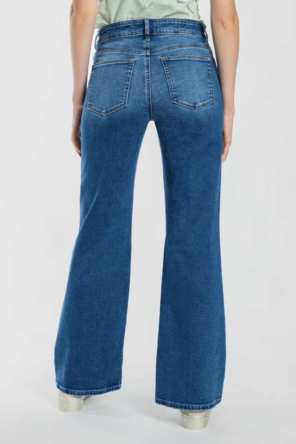 High Rise Destructed Wide Leg Jeans