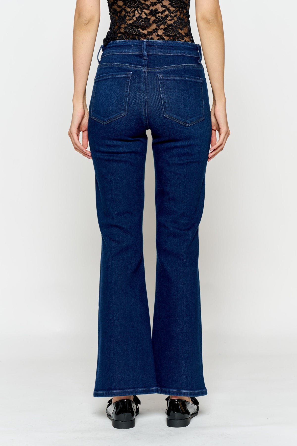 High Rise Ankle Wide Leg Jeans