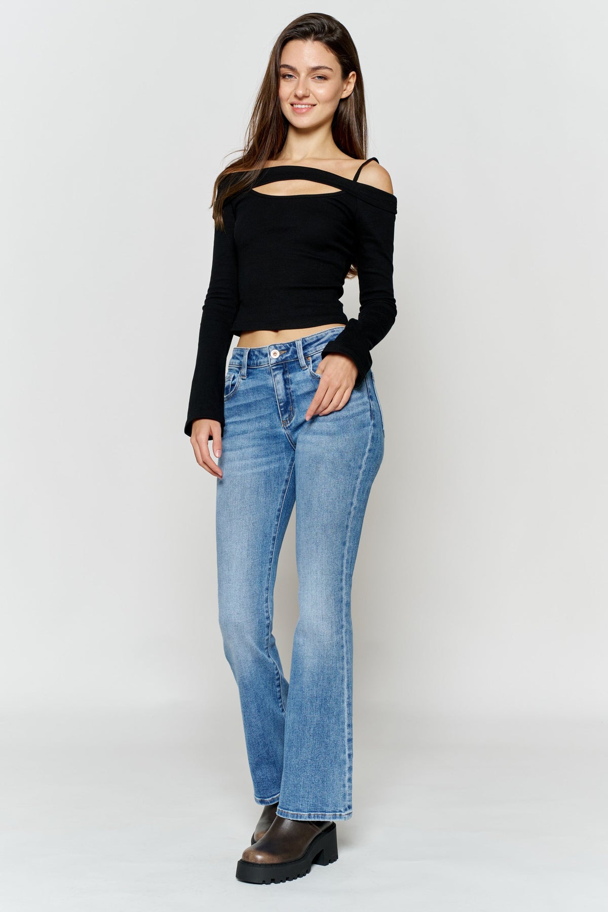 High Rise Bootcut Jeans