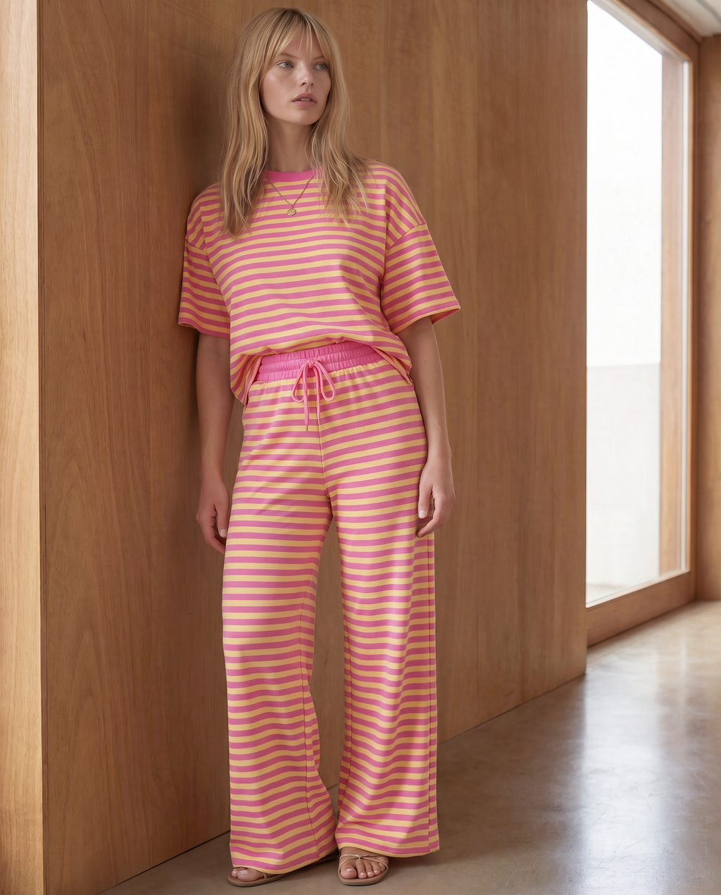 Lexie Drawstring Elastic Waist 2pcs Pant Set