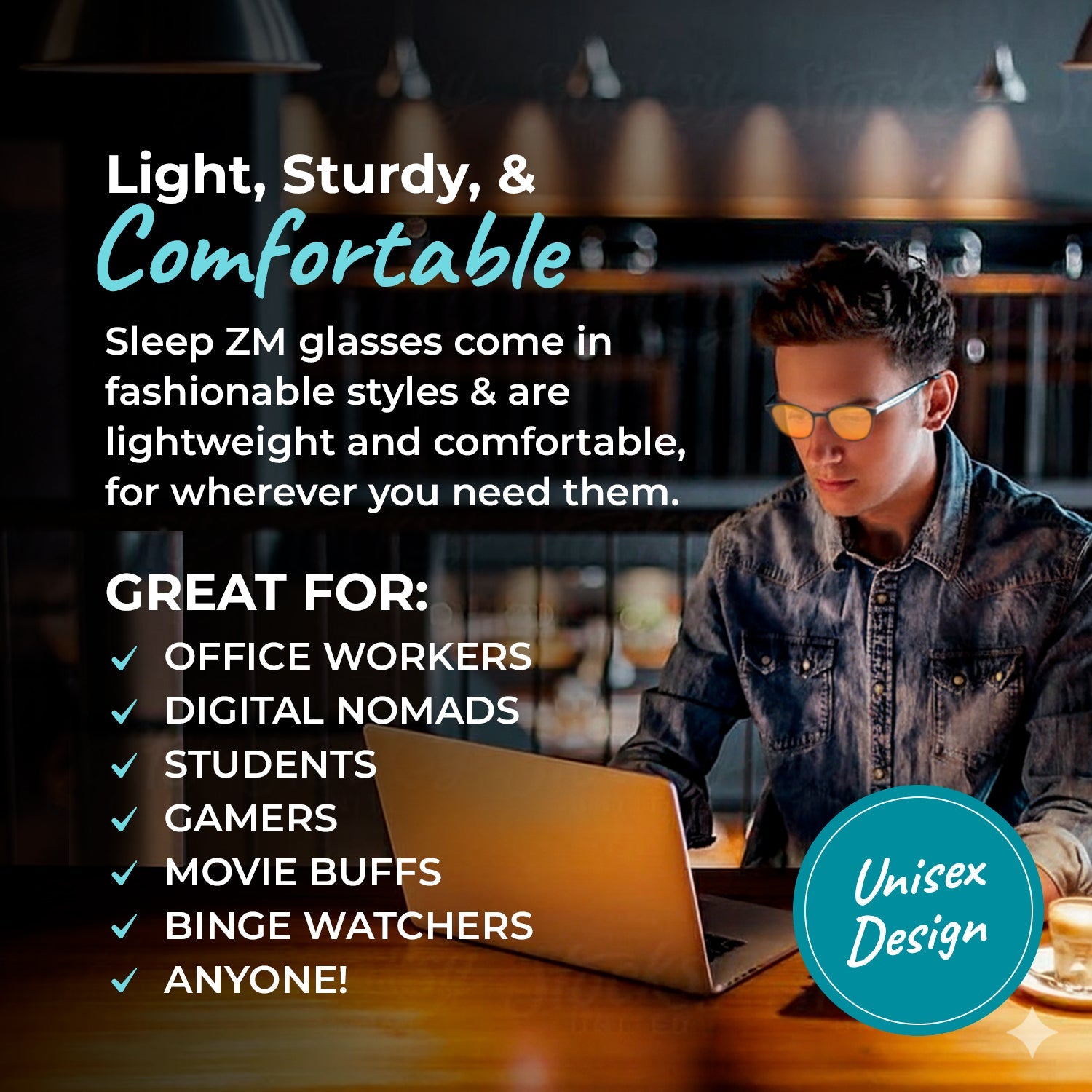 Night-time Taylor Kids Blue Light Blocking Glasses - Black