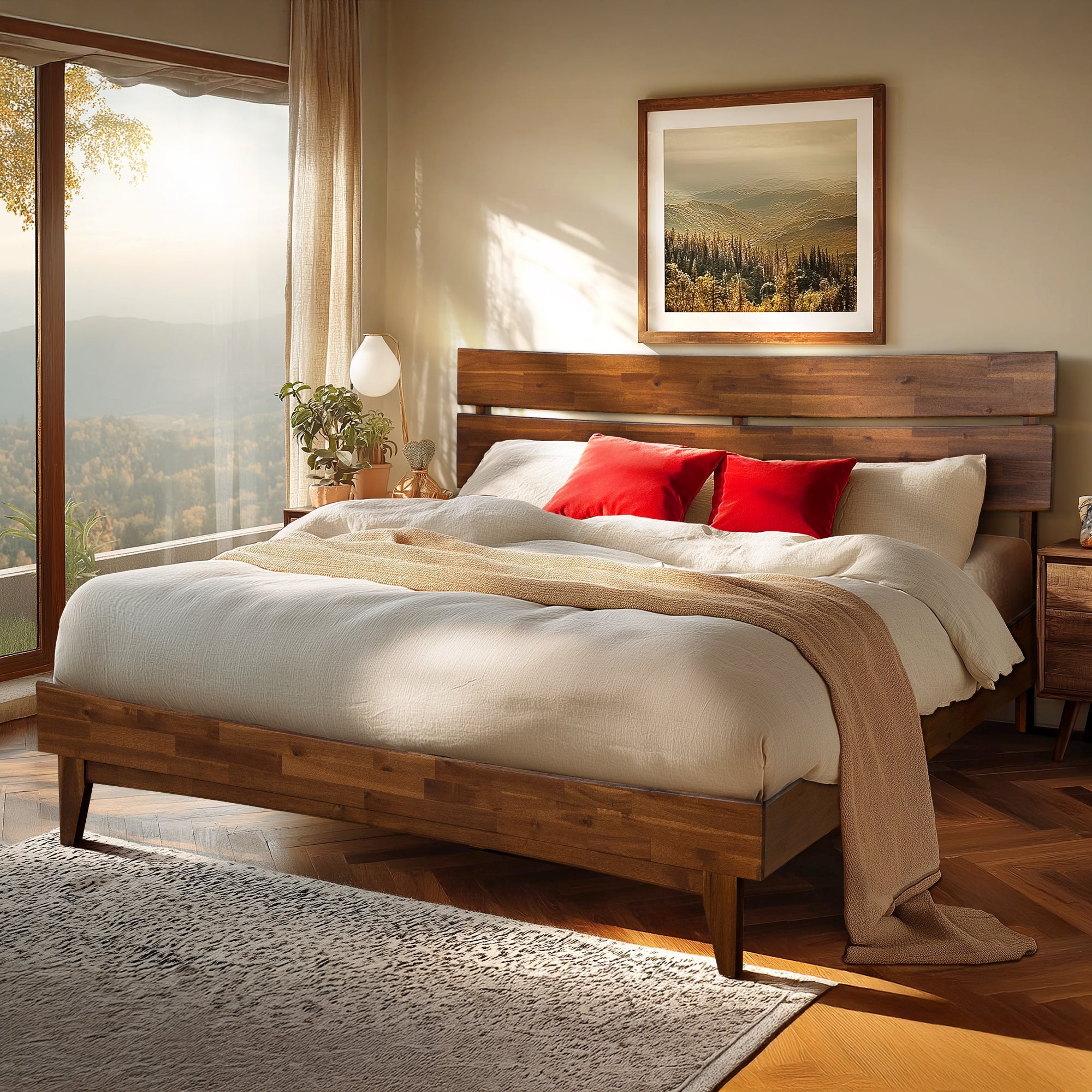 Aurora Solid Wood Bed Frame